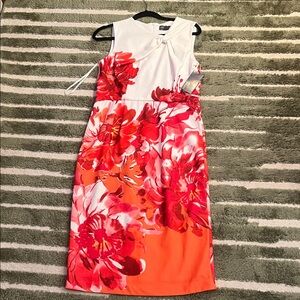 Donna Ricco Dress - Red and Orange Floral
